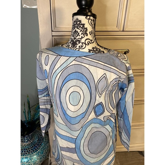 Womens Gretchen Scott blue geometric tunic small - Picture 7 of 10